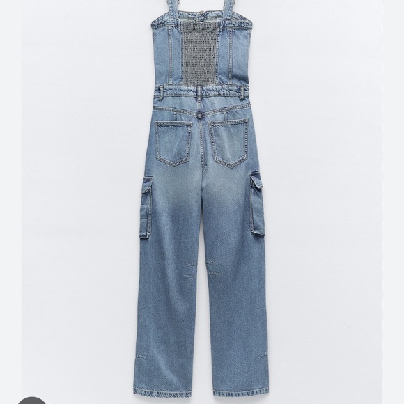 Zara TRF DENIM CARGO JUMPSUIT - Picture 2 of 10